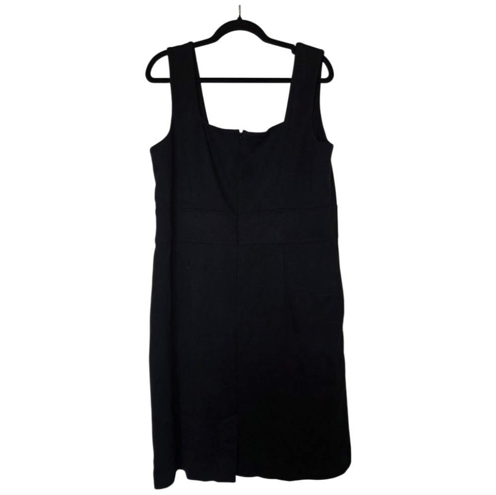 TALBOTS Black Square Neck Sleeveless Sheath Dress - Size 16